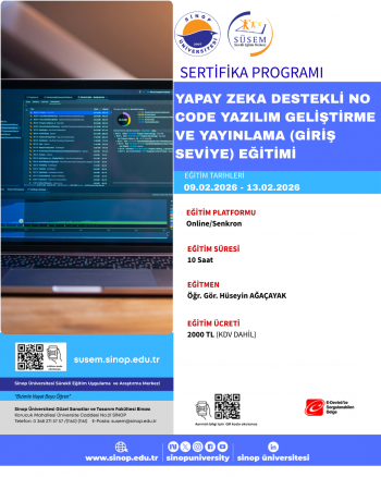 Yapay Zeka Destekli No-Code Yazılım Geliştirme ve Yayınlama (Giriş Seviye) Sertifika Programı